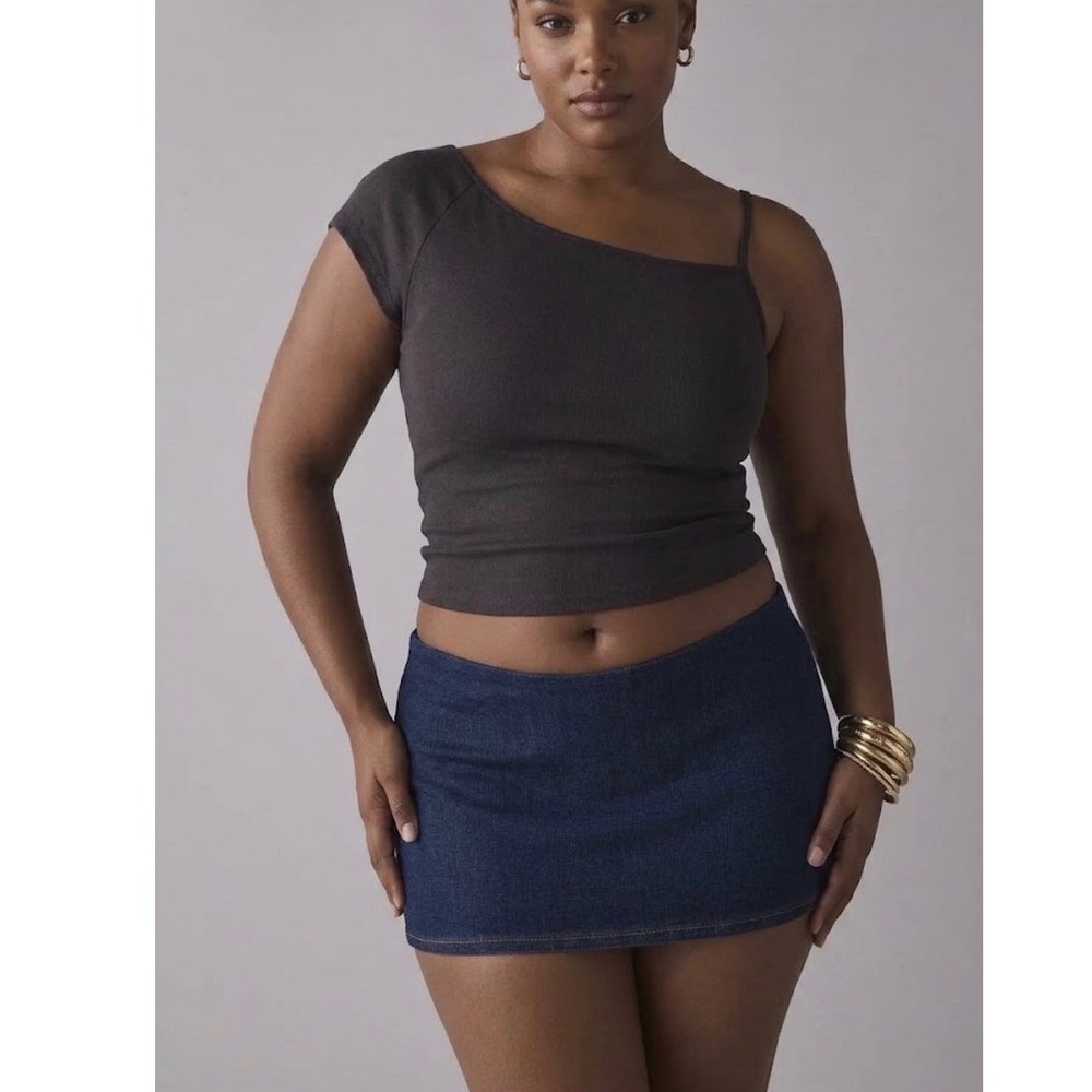 Silence + Noise Urban Outfitters Denim Skort Robin Wash Dark Blue XL NWT